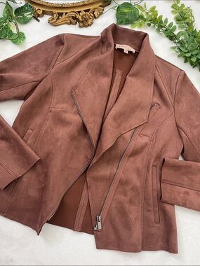 Mauve Suede Moto Jacket